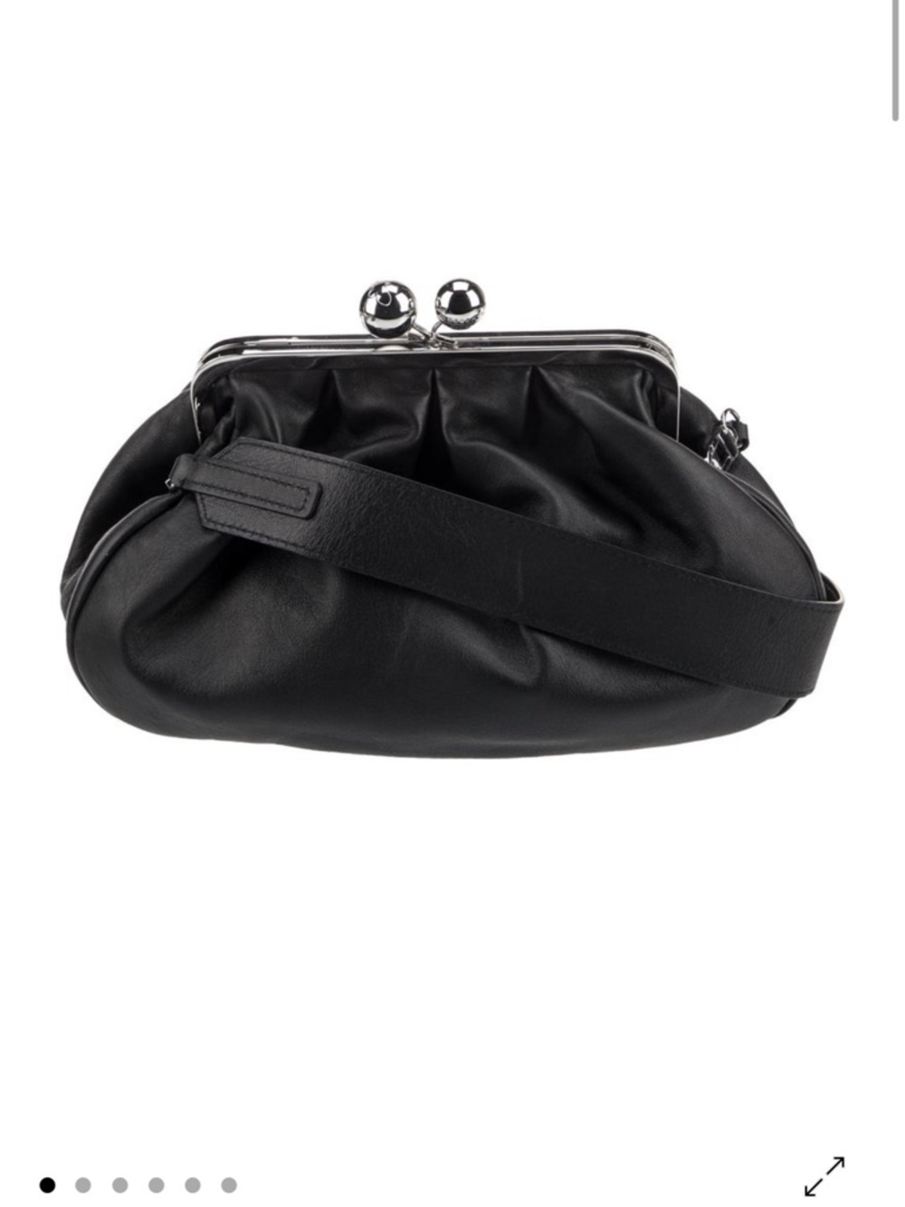 Max Mara Black Kiss-Lock Shoulder Bag